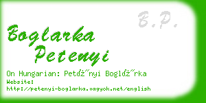 boglarka petenyi business card